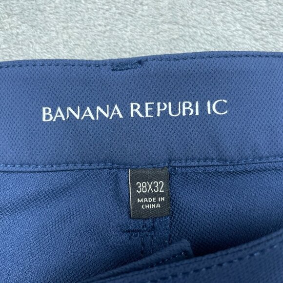 Banana Republic Mens Classic-Fit Navy Pants 38x32 Stretch Polyester a1603 - Picture 2 of 6